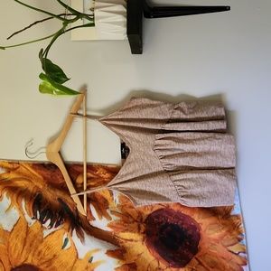 Lulu's Womens Spaghetti Strap Tank Top M Silver Pink